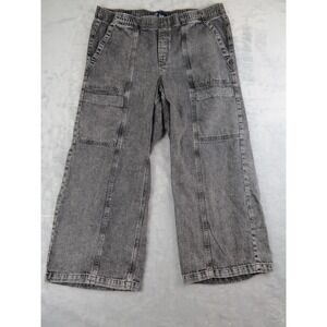 GAP High Rise Wide Leg Jeans Womens XL Grey Wash Baggy Skater Streetwear